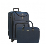 Набор: чемодан + сумочка Borgo Antico. 6088 dark blue 21/14"